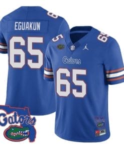 Kingsley Eguakun Jersey #65 Florida Gators Vapor Limited College Football Royal