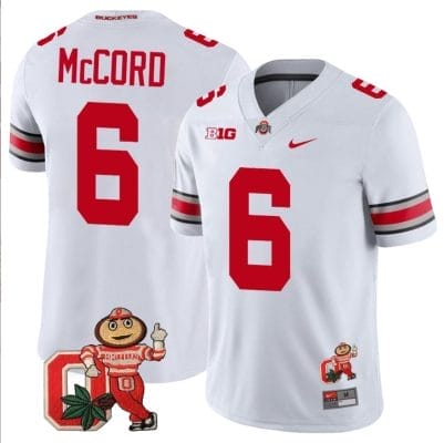 Kyle Mccord Jersey #6 Ohio State Buckeyes Mascot Patch College Football White 8 Kyle Mccord Jersey #6 Ohio State Buckeyes Mascot Patch College Football White