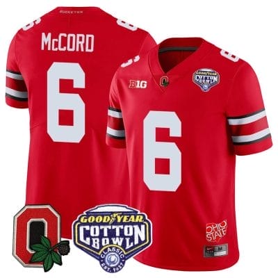 Kyle Mccord Jersey #6 Ohio State Buckeyes Good Year Cotton Bowl Patch Football Scarlet