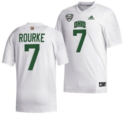 Kurtis Rourke Jersey #7 Ohio Bobcats College Football Uniform White 8 Kurtis Rourke Jersey #7 Ohio Bobcats College Football Uniform White