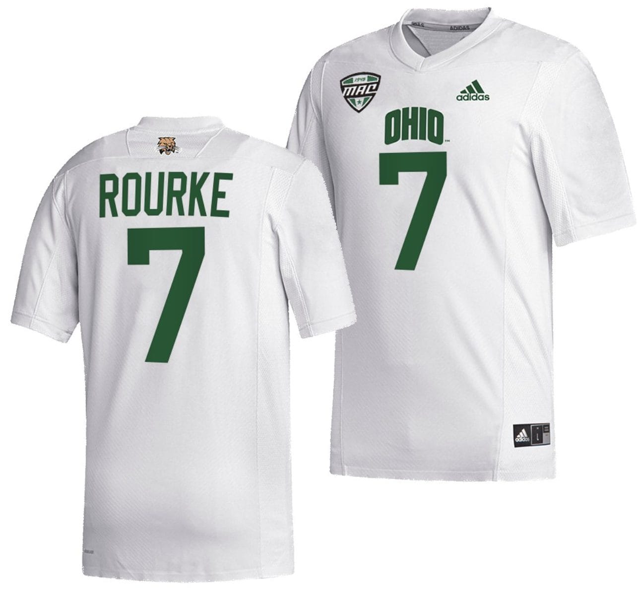Kurtis Rourke Jersey #7 Ohio Bobcats College Football Uniform White 1 Kurtis Rourke Jersey #7 Ohio Bobcats College Football Uniform White