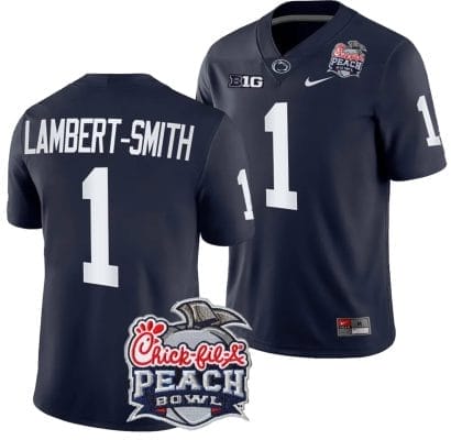 KeAndre Lambert Smith Jersey #1 Penn State Peach Bowl Patch 2024 College Football Navy 8 KeAndre Lambert Smith Jersey #1 Penn State Peach Bowl Patch 2024 College Football Navy