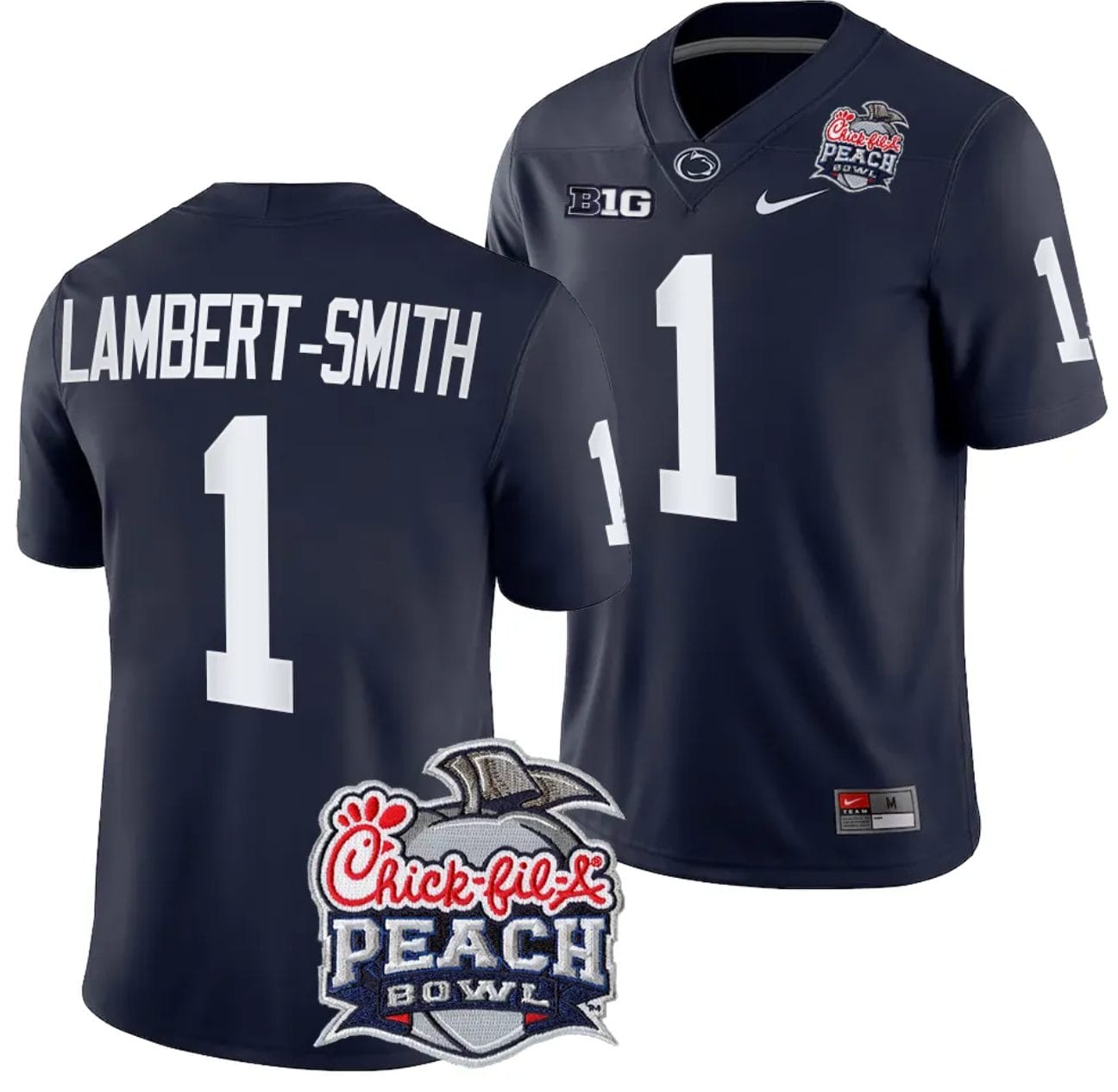 KeAndre Lambert Smith Jersey #1 Penn State Peach Bowl Patch 2024 College Football Navy 1 KeAndre Lambert Smith Jersey #1 Penn State Peach Bowl Patch 2024 College Football Navy