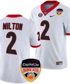 Kendall Milton Jersey #2 Georgia Bulldogs Orange Bowl Patch 2023 College Football White