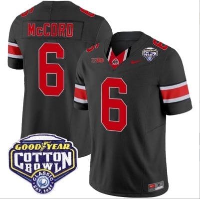 Kyle Mccord Jersey #6 Ohio State Buckeyes Cotton Bowl Patch Vapor Football Black