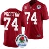 Kadyn Proctor Jersey #74 Alabama Crimson Tide Rose Bowl Game 2024 Patch College Football Playoff Crimson