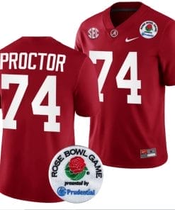 Kadyn Proctor Jersey #74 Alabama Crimson Tide Rose Bowl Game 2024 Patch College Football Playoff Crimson