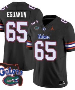 Kingsley Eguakun Jersey #65 Florida Gators Vapor Limited Florida Map College Football Black