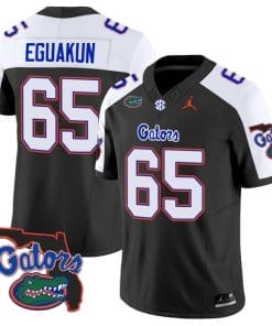 Kingsley Eguakun Jersey #65 Florida Gators Vapor Limited Florida Map College Football Black Alternate