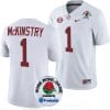 Kool Aid McKinstry Jersey #1 Alabama Crimson Tide Rose Bowl Game 2024 Patch College Football Playoff White