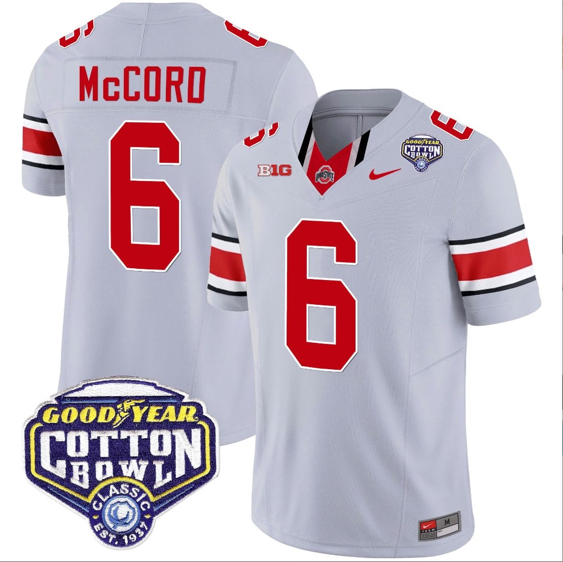 Kyle Mccord Jersey #6 Ohio State Buckeyes Cotton Bowl Patch Vapor Football Gray 1 Kyle Mccord Jersey #6 Ohio State Buckeyes Cotton Bowl Patch Vapor Football Gray
