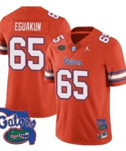 Kingsley Eguakun Jersey #65 Florida Gators Vapor Limited College Football Orange