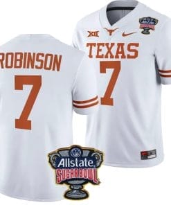 Keilan Robinson Jersey #7 Texas Longhorns Allstate Sugar Bowl Patch 2024 College Football White