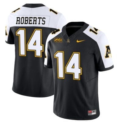 Kanye Roberts Jersey #14 Appalachian State Mountaineers Vapor Limited College Football Black Alternate