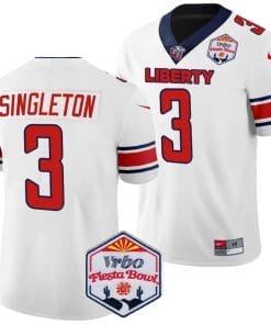 Kobe Singleton Jersey #3 Liberty Flames Fiesta Bowl Patch 2024 Football White