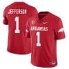 KJ Jefferson Jersey #1 Arkansas Razorback Football All Stitched Red