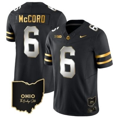 Kyle Mccord Jersey #6 Ohio State Buckeyes College Football Stitched Vapor Limited Gold Ohio Patch Black Limited