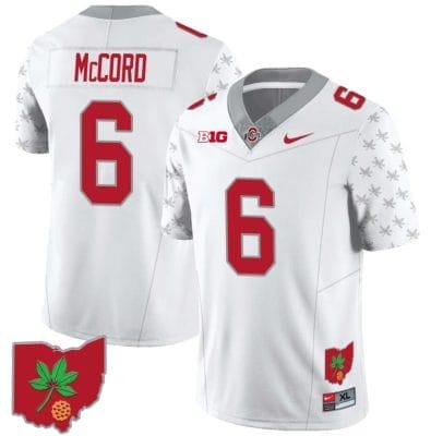 Kyle McCord Jersey #6 Ohio State Buckeyes Football Stitched Ohio Map Patch White Special Style 2 8 Kyle McCord Jersey #6 Ohio State Buckeyes Football Stitched Ohio Map Patch White Special Style 2