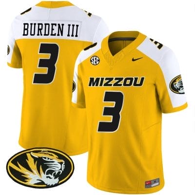 Luther Burden III Jersey #3 Missouri Tigers Vapor Limited College Football Stitched Gold Alternate 8 Luther Burden III Jersey #3 Missouri Tigers Vapor Limited College Football Stitched Gold Alternate
