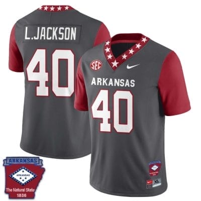 Landon Jackson Jersey #40 Arkansas Razorback Football Arkansas State Patched Red Sleeves 10 Landon Jackson Jersey #40 Arkansas Razorback Football Arkansas State Patched Red Sleeves