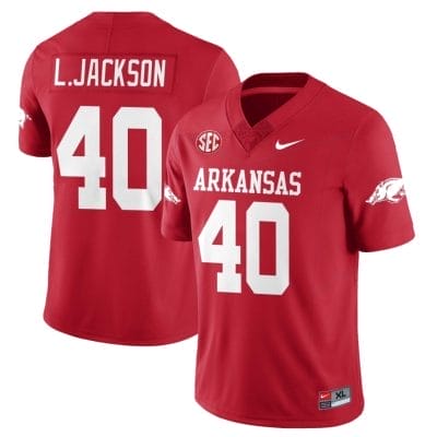 Landon Jackson Jersey #40 Arkansas Razorback Football All Stitched Red