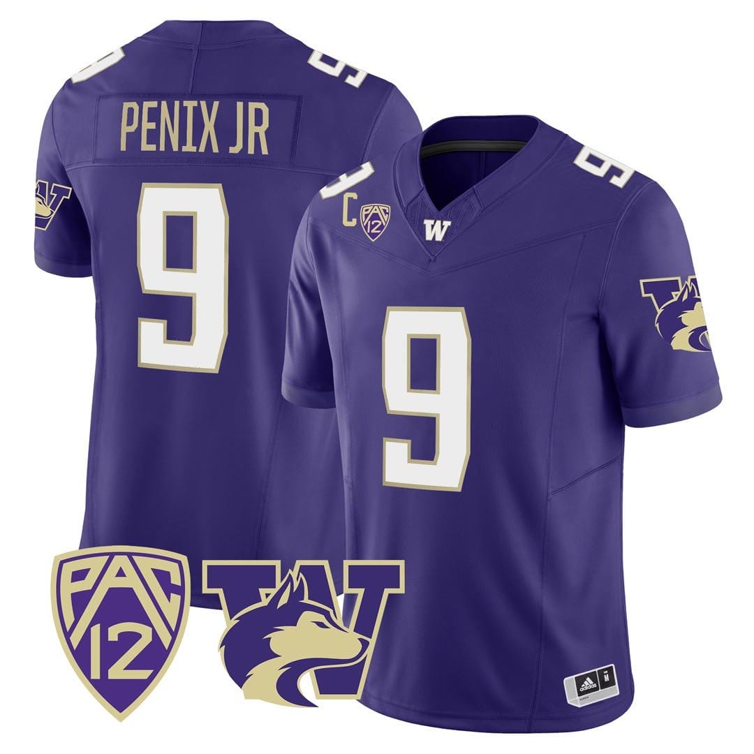 Michael Penix Jr Jersey #9 Washington Huskies Logo Patch Football Stitched 1 Michael Penix Jr Jersey #9 Washington Huskies Logo Patch Football Stitched