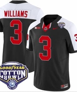 Miyan Williams Jersey #3 Ohio State Buckeyes Cotton Bowl Patch Vapor Football Black Alternate