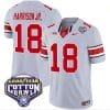 Marvin Harrison Jr Jersey #18 Ohio State Buckeyes Cotton Bowl Patch Vapor Football Gray