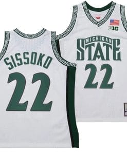 Mady Sissoko Jersey #22 Michigan State Spartans 125th Basketball Anniversary 1999 Throwback White