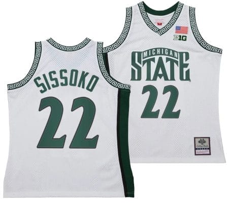 Mady Sissoko Jersey #22 Michigan State Spartans 125th Basketball Anniversary 1999 Throwback White