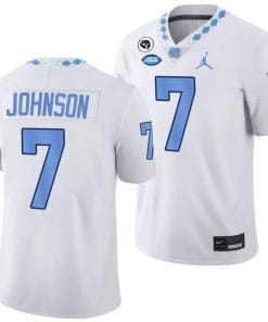 Max Johnson Jersey #7 North Carolina Tar Heels College Football White 2024