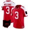 Miyan Williams Jersey #3 Ohio State Buckeyes College Football Stitched Vapor Limited Ohio Patch Red Alternate
