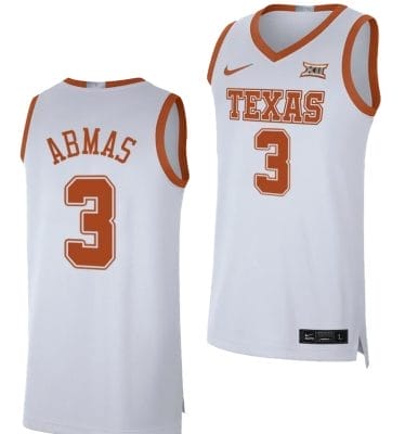 Max Abmas Jersey #3 Texas Longhorns NIL Limited College Basketball White