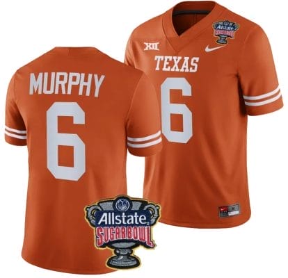 Maalik Murphy Jersey #6 Texas Longhorns Allstate Sugar Bowl Patch 2024 College Football Orange