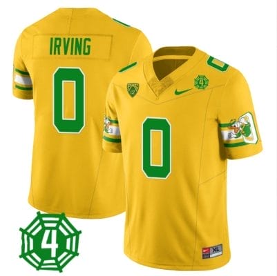 MarKeise Irving Jersey #0 Oregon Ducks Honor Spencer Webb Patch Football Yellow