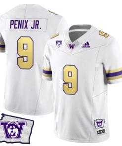Michael Penix Jr Jersey #9 Washington Huskies Washington Map Patch Football Husky Royalty
