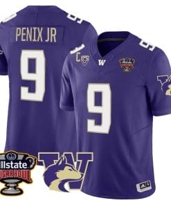 Michael Penix Jr Jersey #9 Washington Huskies Sugar Bowl Patch Football Stitched