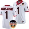 Marcus Rosemy Jacksaint Jersey #1 Georgia Bulldogs Orange Bowl Patch 2023 College Football White