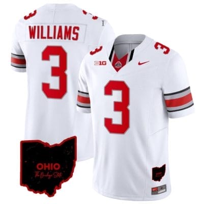 Miyan Williams Jersey #3 Ohio State Buckeyes College Football Stitched Vapor Limited Ohio Patch White