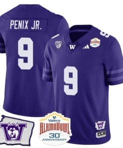 Michael Penix Jr Jersey #9 Washington Huskies Alamo Bowl Patch Football Purple