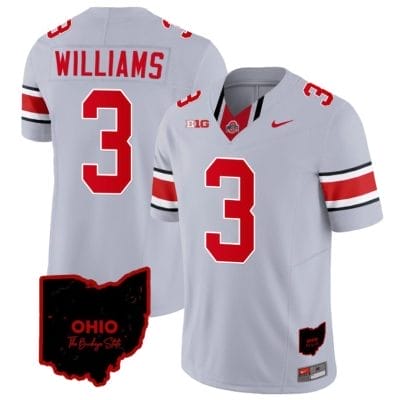 Miyan Williams Jersey #3 Ohio State Buckeyes College Football Stitched Vapor Limited Ohio Patch Gray