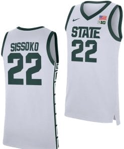 Mady Sissoko Jersey #22 Michigan State Spartans Replica Basketball 2023-24 White