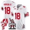 Marvin Harrison Jr Jersey #18 Ohio State Buckeyes Football Stitched Brutus Buckeye Patch White