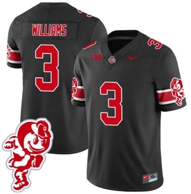 Miyan Williams Jersey #3 Ohio State Buckeyes Football 2023 Stitched Brutus Buckeye Patch Black