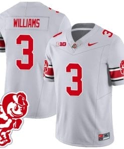 Miyan Williams Jersey #3 Ohio State Buckeyes Football 2023 Stitched Brutus Buckeye Patch Gray