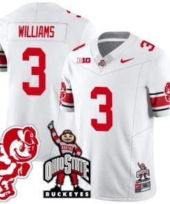 Miyan Williams Jersey #3 Ohio State Buckeyes Football Stitched Brutus Buckeye Patch White