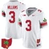 Miyan Williams Jersey #3 Ohio State Buckeyes Football Stitched Ohio Map Patch White Style 2