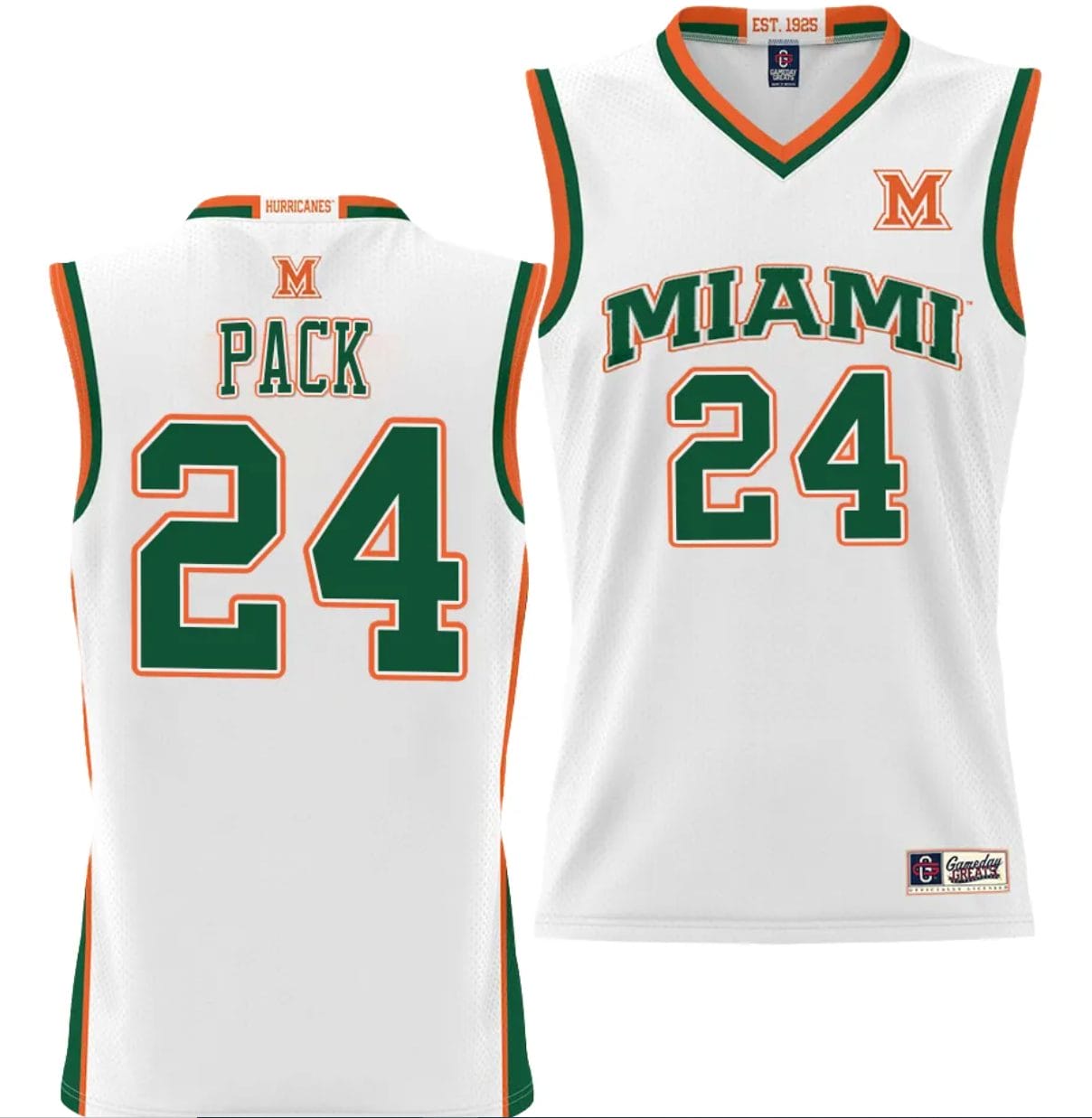 Nijel Pack Jersey #24 Miami Hurricanes NIL College Basketball Lightweight White 1 Nijel Pack Jersey #24 Miami Hurricanes NIL College Basketball Lightweight White