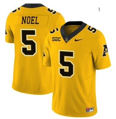 Nate Noel Jersey #5 Appalachian State Mountaineers Vapor Limited College Football Yellow