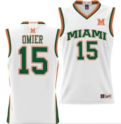 Norchad Omier Jersey #15 Miami Hurricanes NIL College Basketball Lightweight White